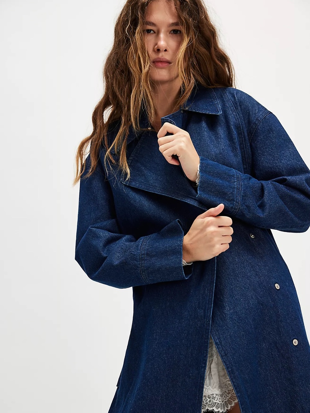 Apparis Tate Denim Trench Denim Trench in Blue Like New - Picture 11 of 14